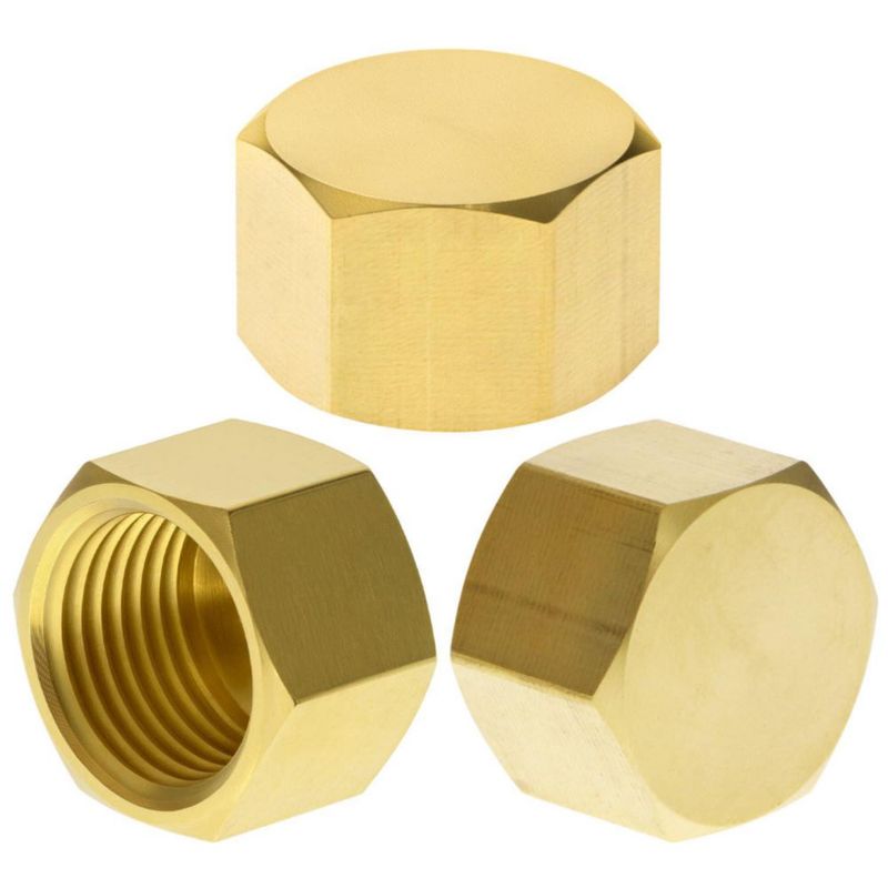 Tapas de tubería QWORK 1/2" NPT de latón 4 piezas rosca hembra