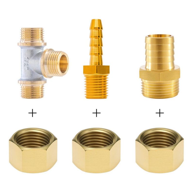 Tapas de tubería QWORK 1/2" NPT de latón 4 piezas rosca hembra