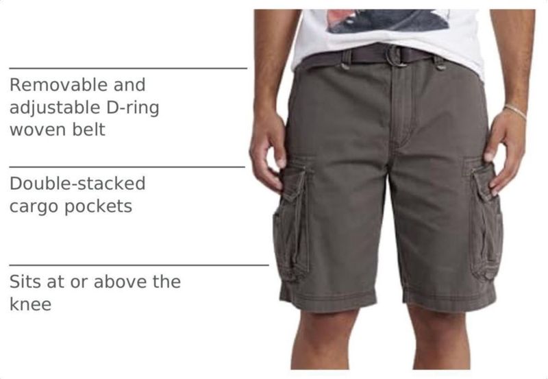 Shorts UNIONBAY Cordova 38 Saddle con Cinturón Cargo