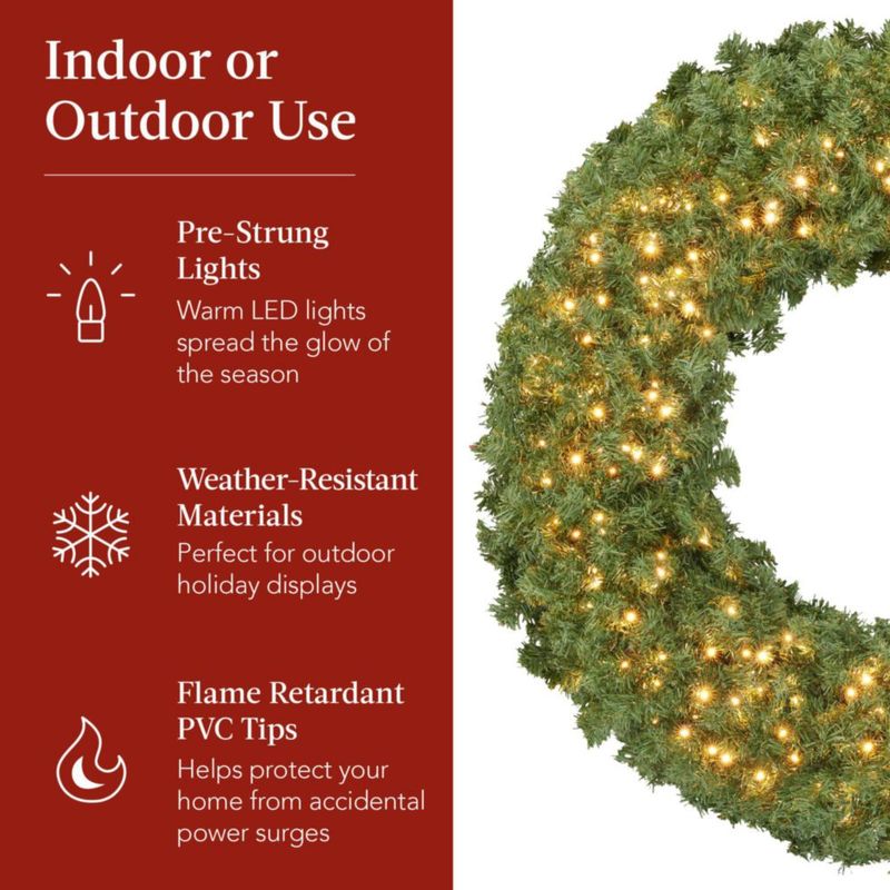 Guirnalda Best Choice Products 76 cm con Lazo Rojo LED