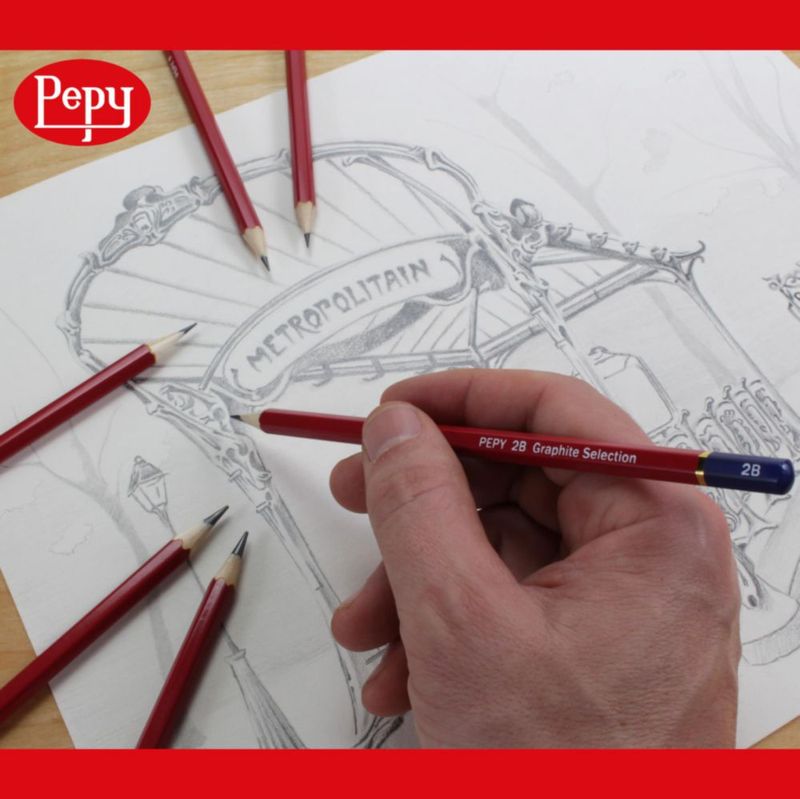 Lápices de Dibujo Pepy 6B - Pack de 12 Preafilados