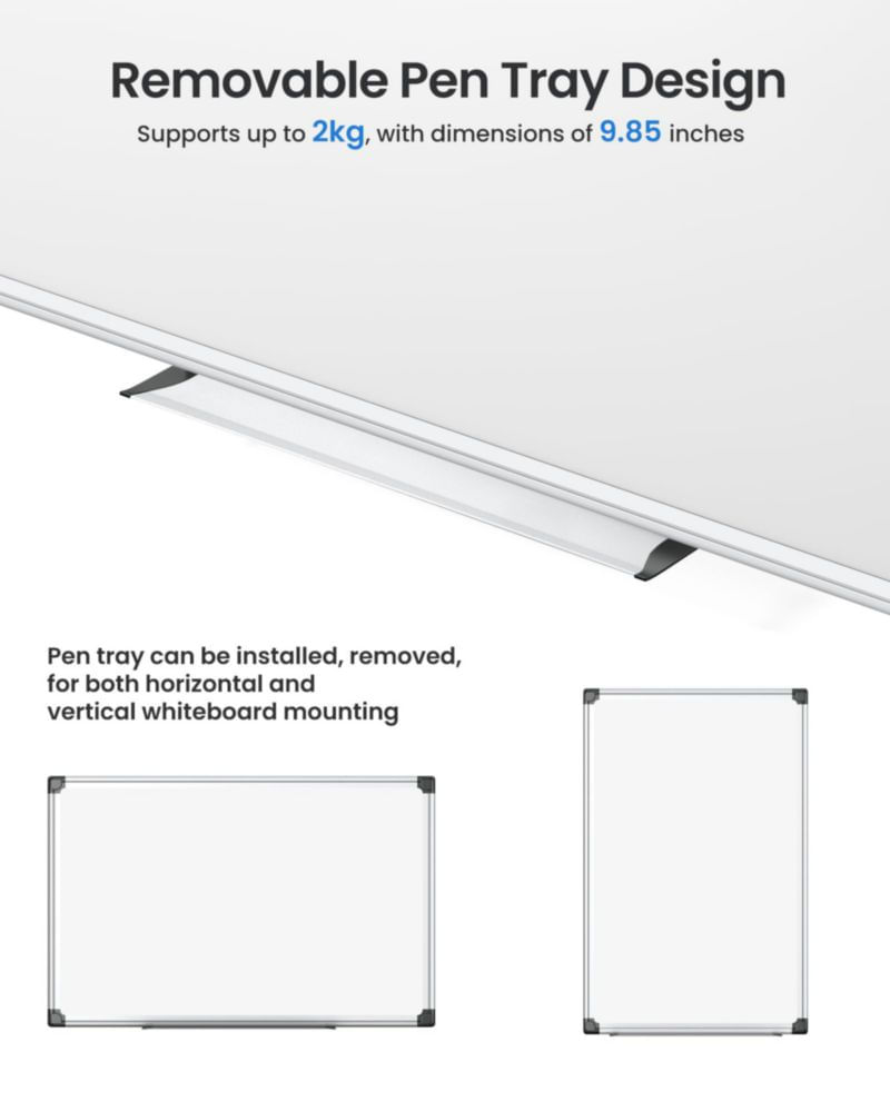 Pizarra Blanca Magnética VUSIGN 46x30 cm Kit Borrador+Marcadores+Pinzas
