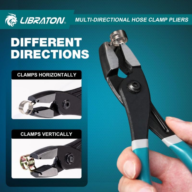 Pinzas para abrazaderas de manguera LIBRATON 21 cm multidireccional