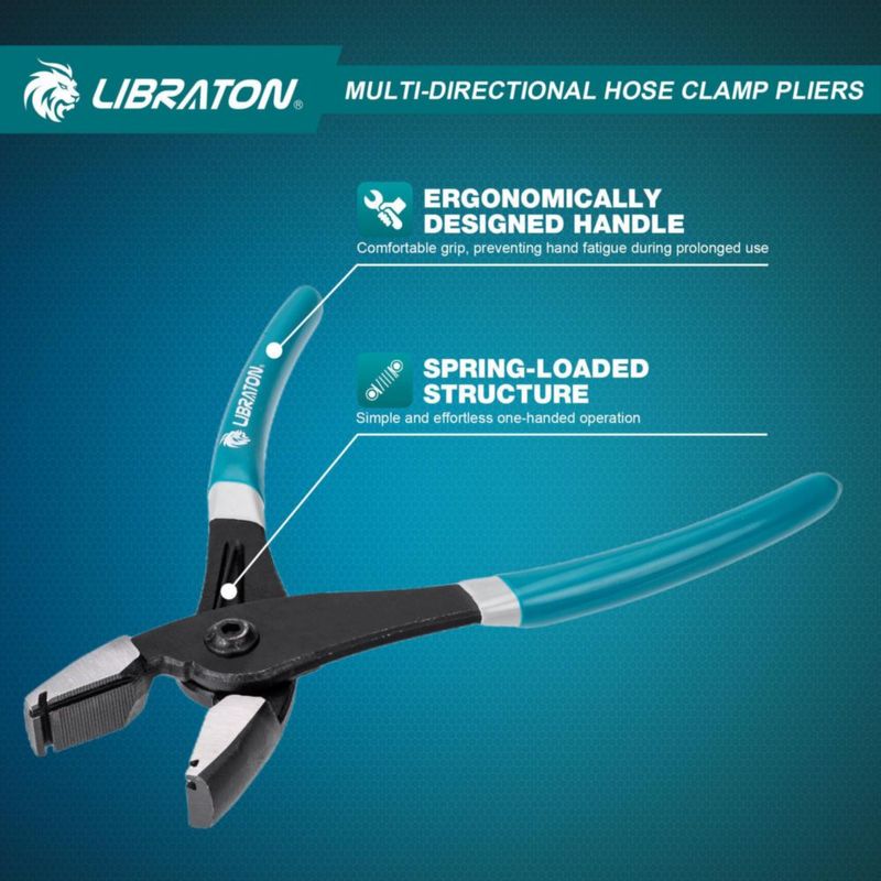 Pinzas para abrazaderas de manguera LIBRATON 21 cm multidireccional