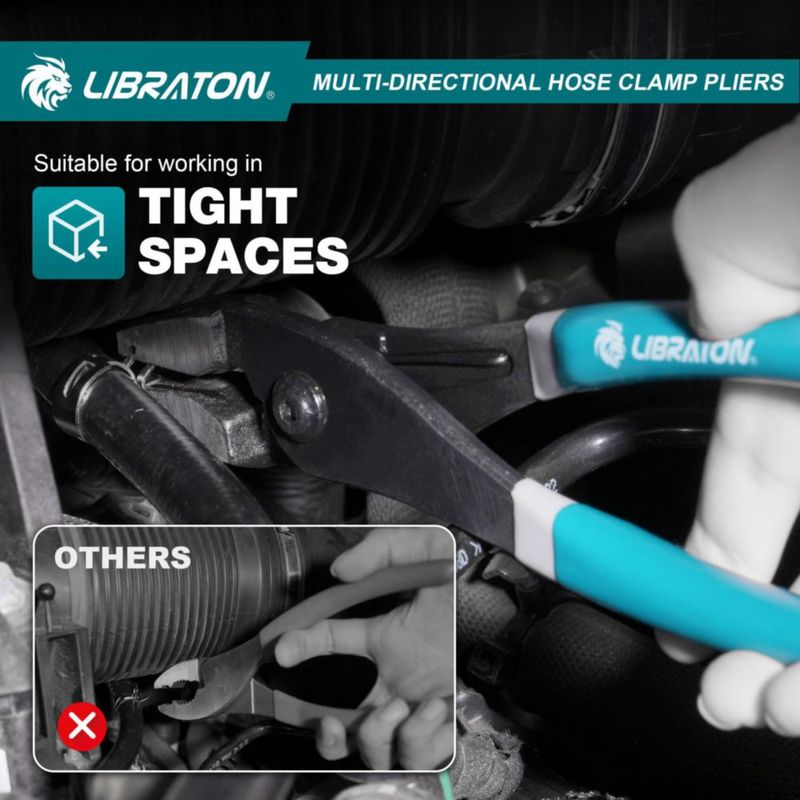 Pinzas para abrazaderas de manguera LIBRATON 21 cm multidireccional