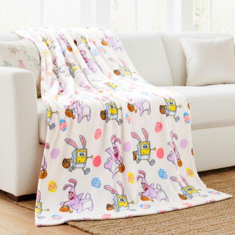 Manta Franco 122 cm x 178 cm Bob Esponja (tema de Pascua)