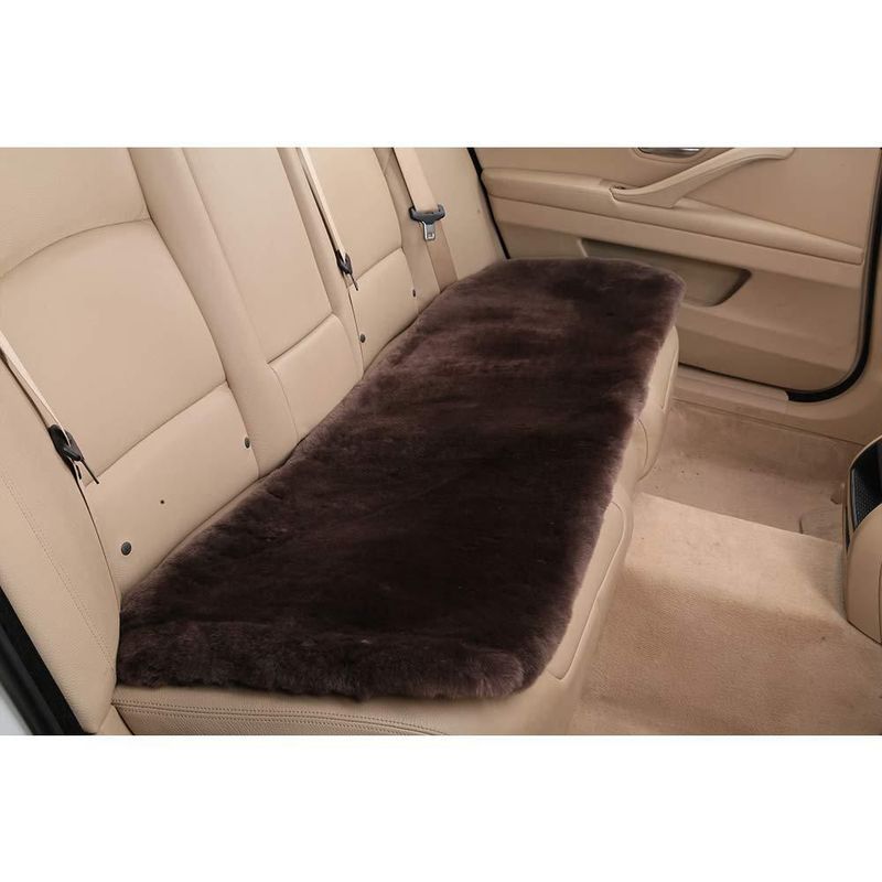 Cobertura de Asiento Trasero OGLAND de Piel de Oveja 49x49 cm con Cojín de Lana