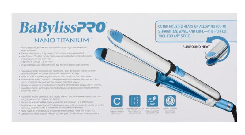Plancha de pelo BabylissPro Nano Titanium Prima 1.5"