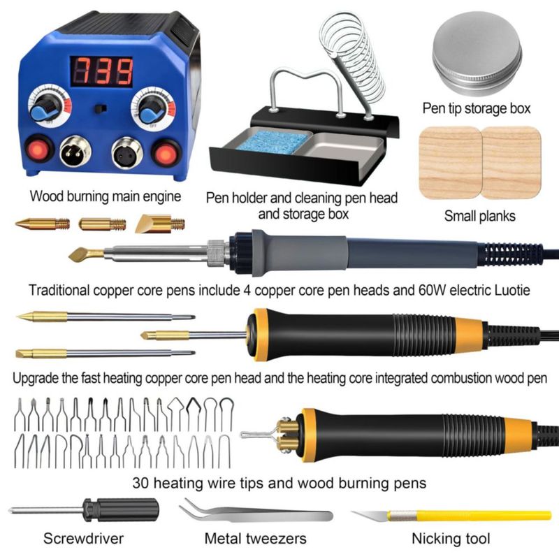 Kit de Pirografía FIRElood 200-750 °C 3 Plumas 37 Puntas