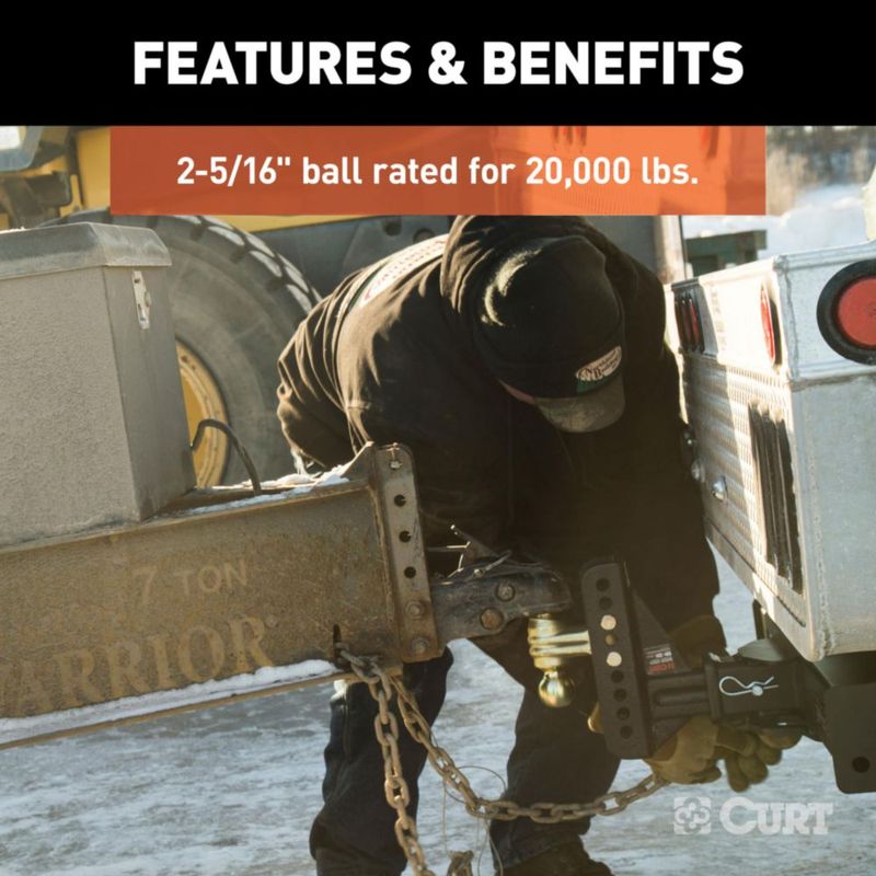 Bola de enganche para remolque CURT 2" y 2‑5/16" de doble bola