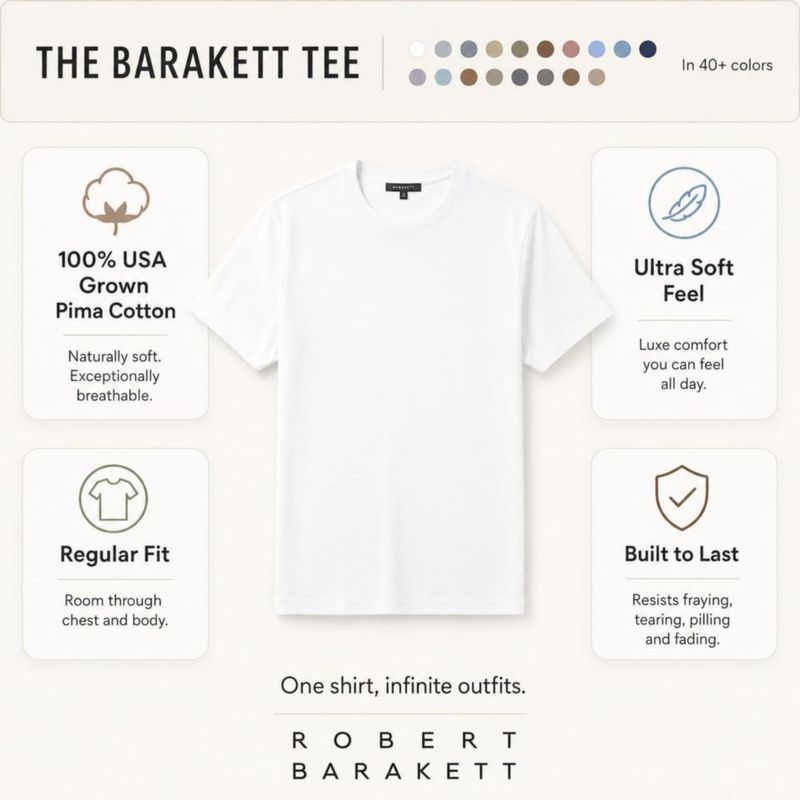Camiseta Robert Barakett negra de cuello redondo talla grande