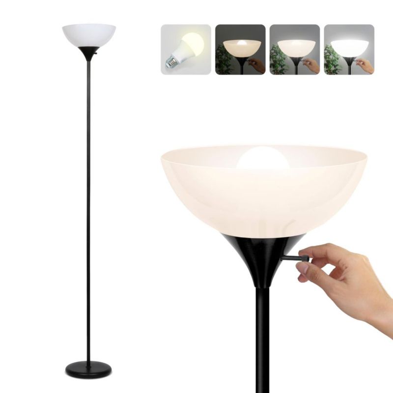 Lámpara de pie Brightech Sky Dome LED regulable negra