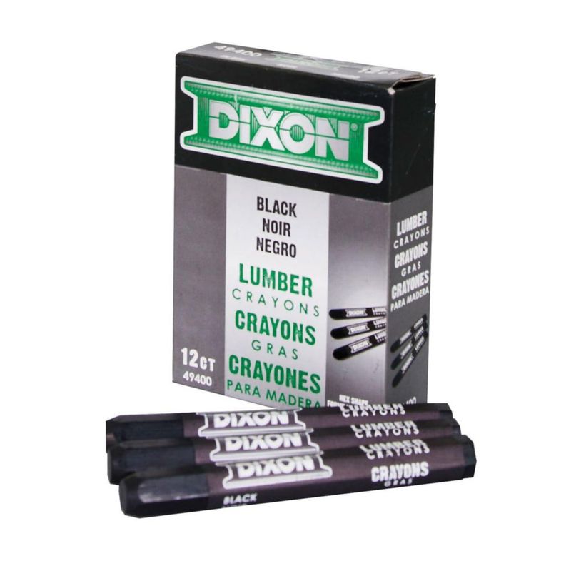 Crayones Dixon Negro Carbón - Caja de 12 (49400)
