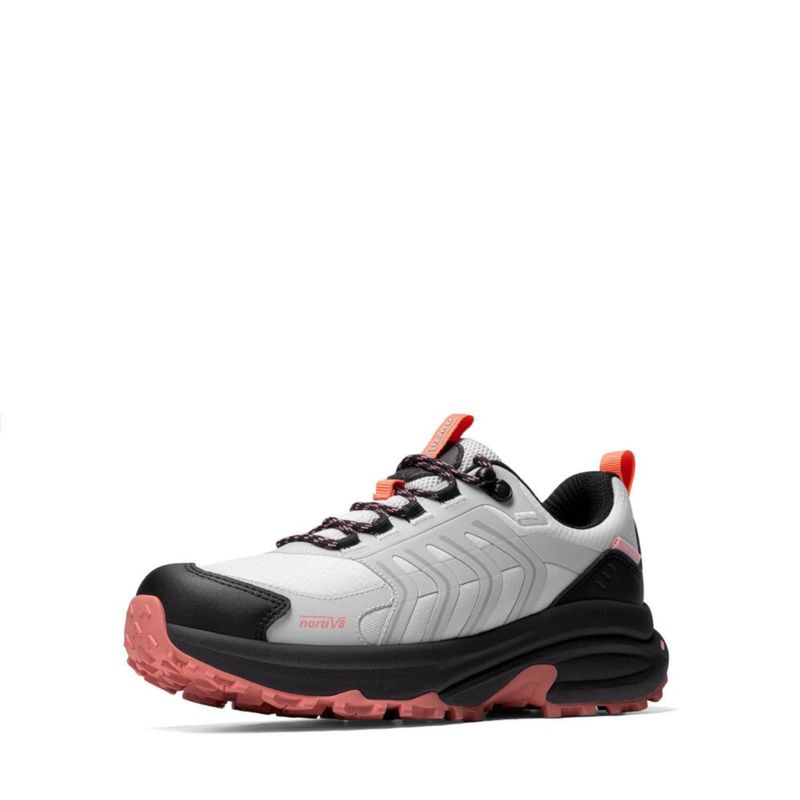 Zapatos de senderismo NORTIV 8 para mujer impermeables gris rosado