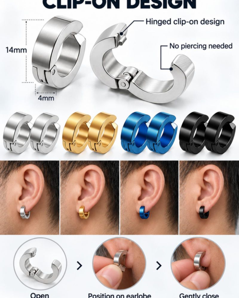 Pendientes Mudder 8 piezas sin perforar de clip