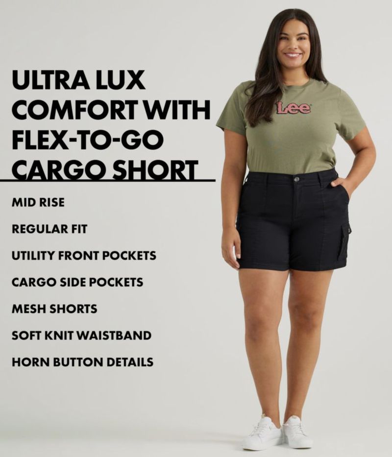 Pantalones cortos Lee Ultra Lux Cargo color Settler Tan entrepierna 15 cm