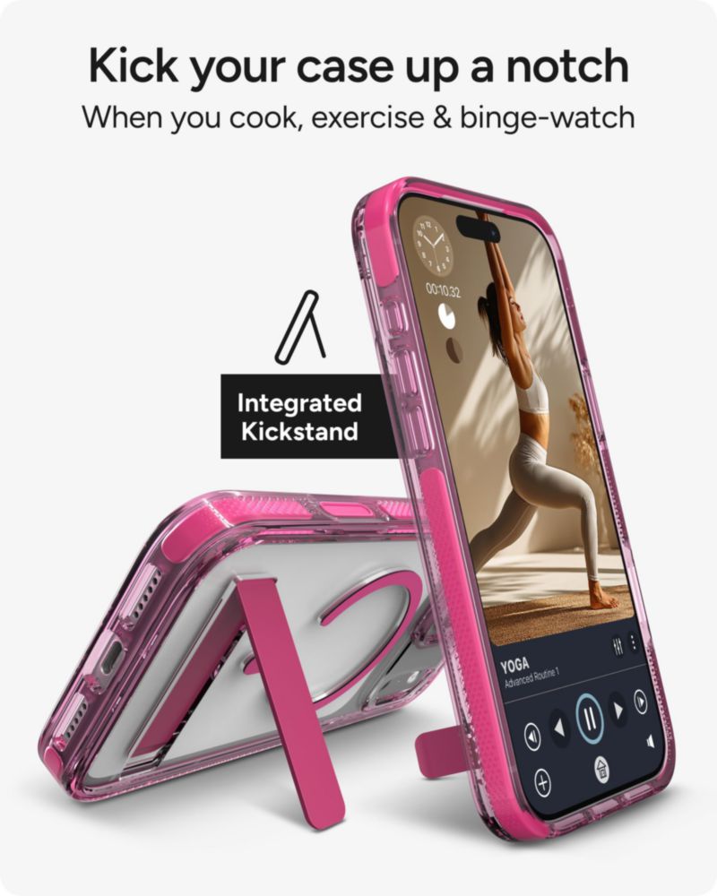 Funda ZAGG para iPhone 18/17 Pro Max rosa con soporte