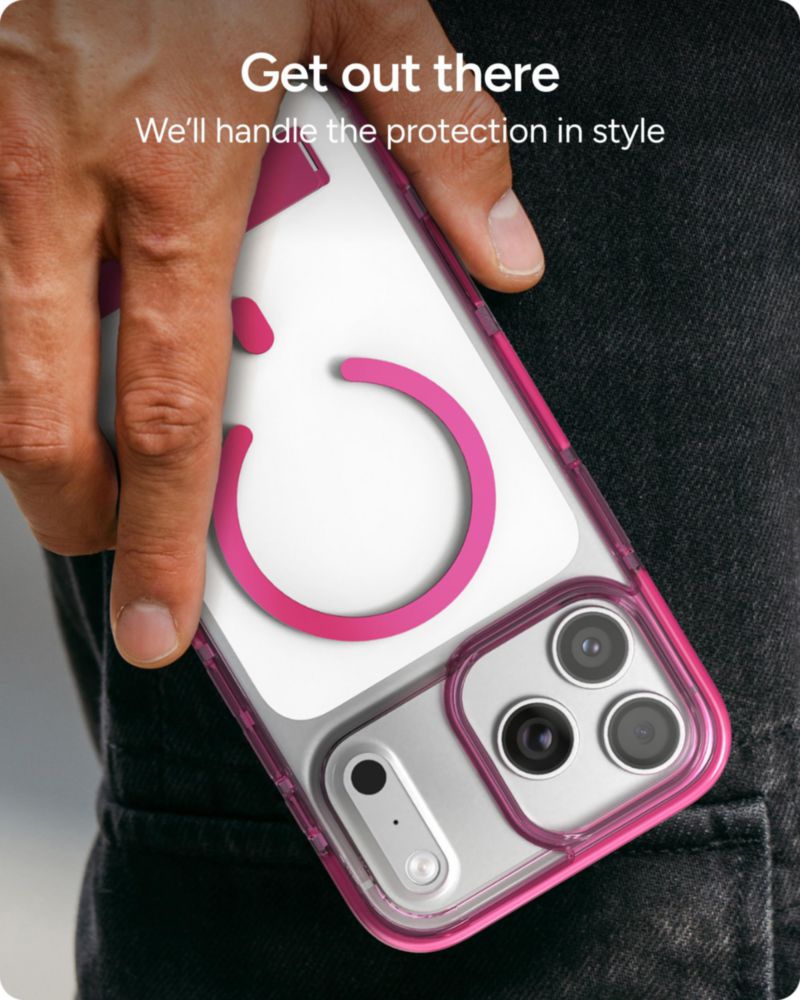 Funda ZAGG para iPhone 18/17 Pro Max rosa con soporte