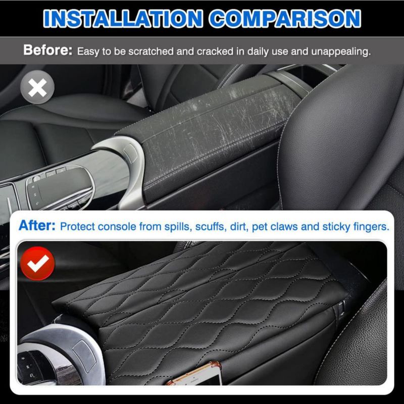 Cubierta de consola central Karltys para Mercedes-Benz C/GLC/EQC en cuero negro
