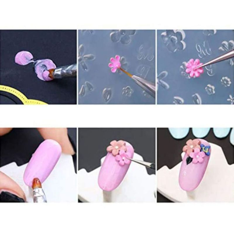 Kit de moldes de silicona A FEI 36 piezas para arte de uñas – hojas y flores