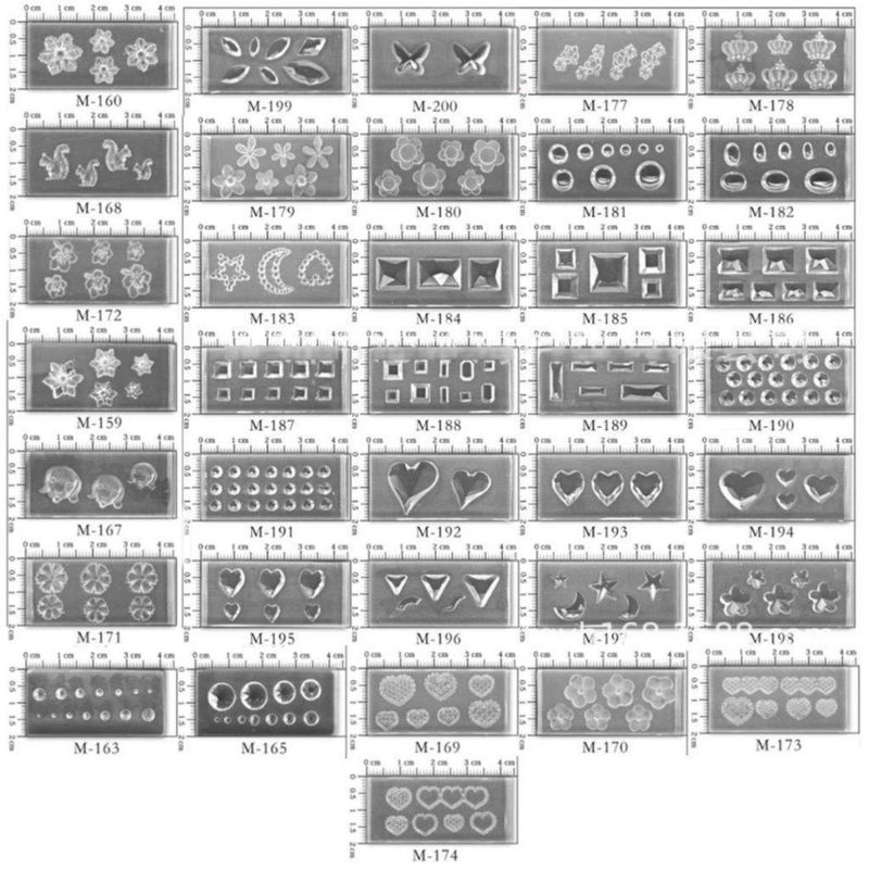 Kit de moldes de silicona A FEI 36 piezas para arte de uñas – hojas y flores