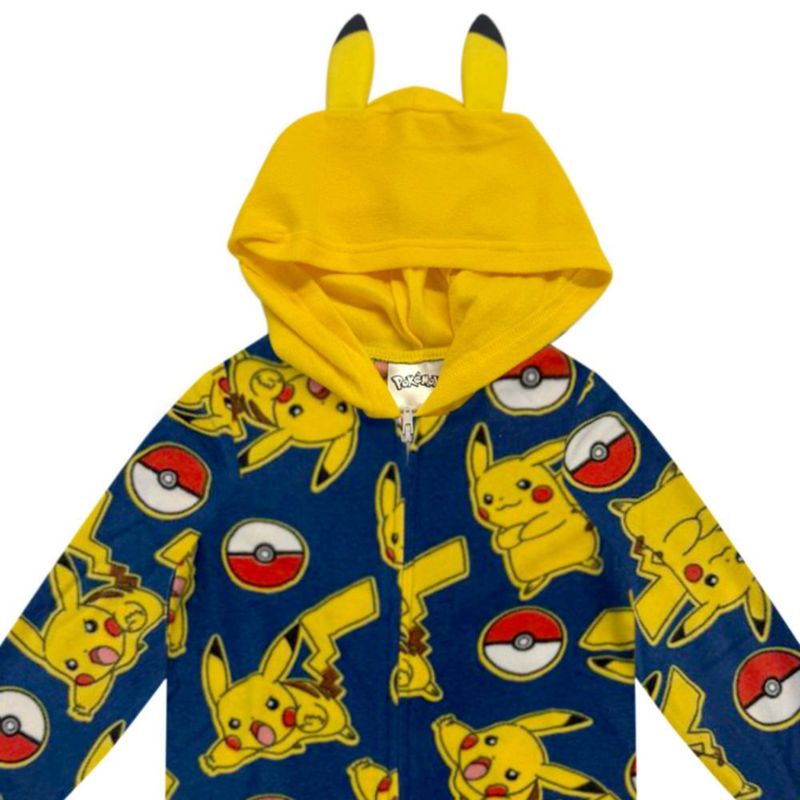 Pijama Pokémon para Niños – Mono con Cremallera y Capucha