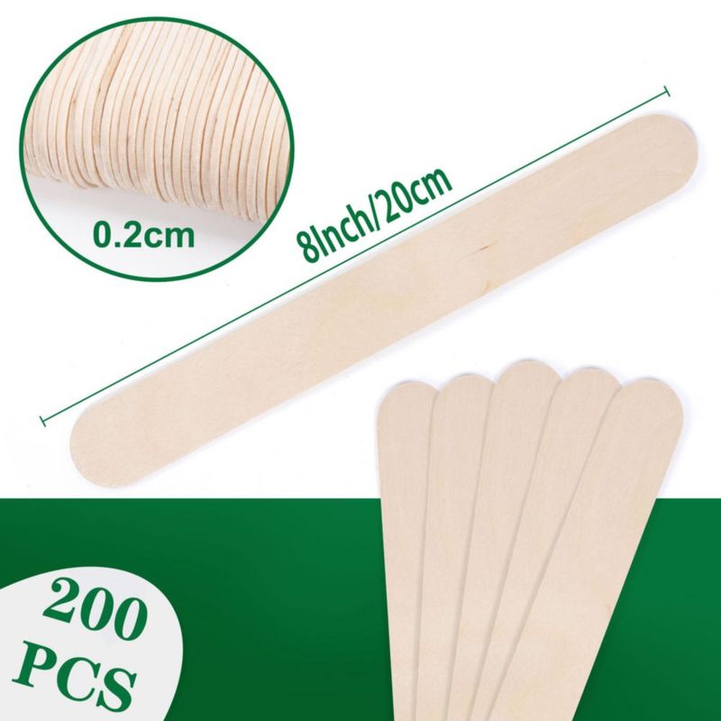 Palitos de Manualidades AMKOSKR 20 cm – Pack de 200 piezas de madera