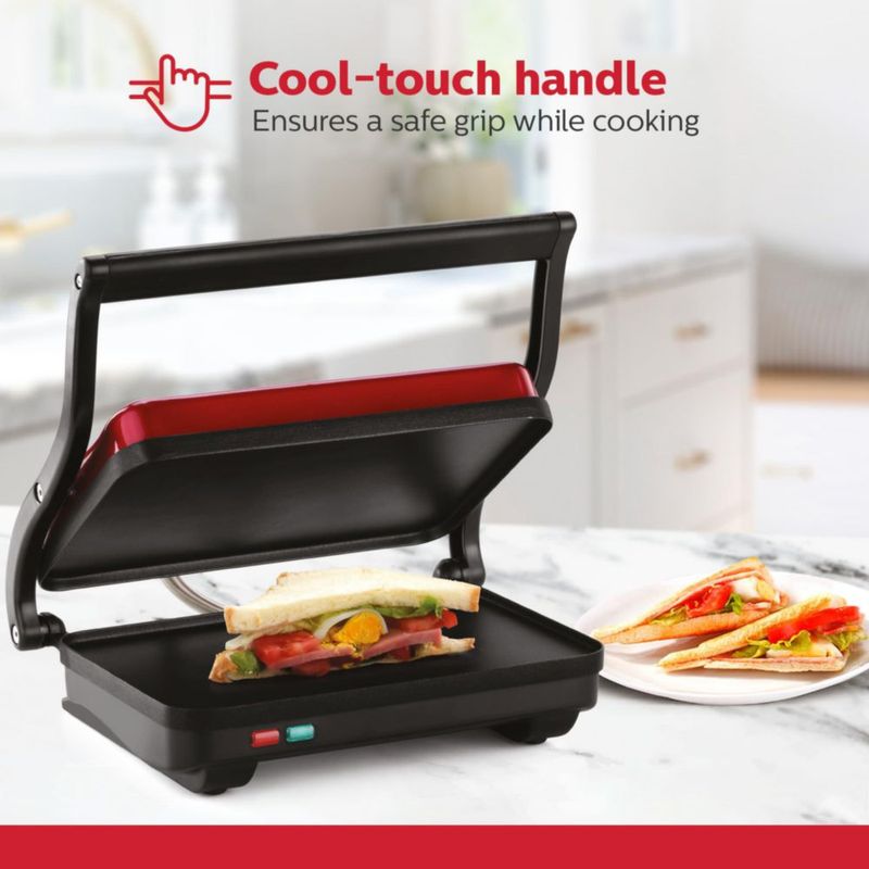 Sandwichera Eléctrica Holstein Housewares para 2 Rebanadas Roja