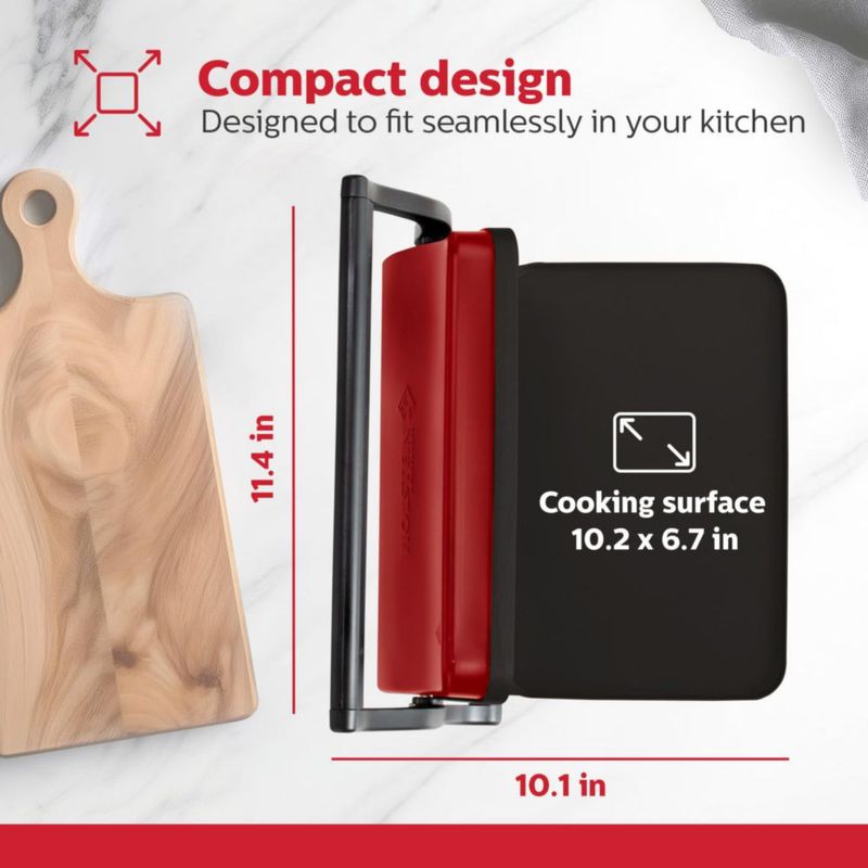 Sandwichera Eléctrica Holstein Housewares para 2 Rebanadas Roja