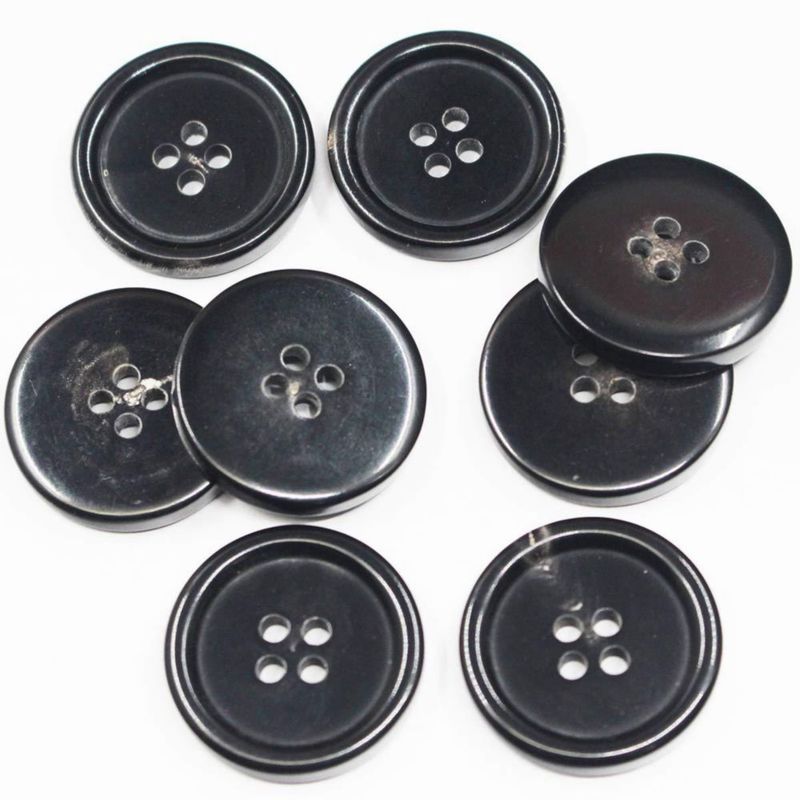 Juego de 11 botones de cuerno negro 15 mm/20 mm KENDANY para blazers y trajes