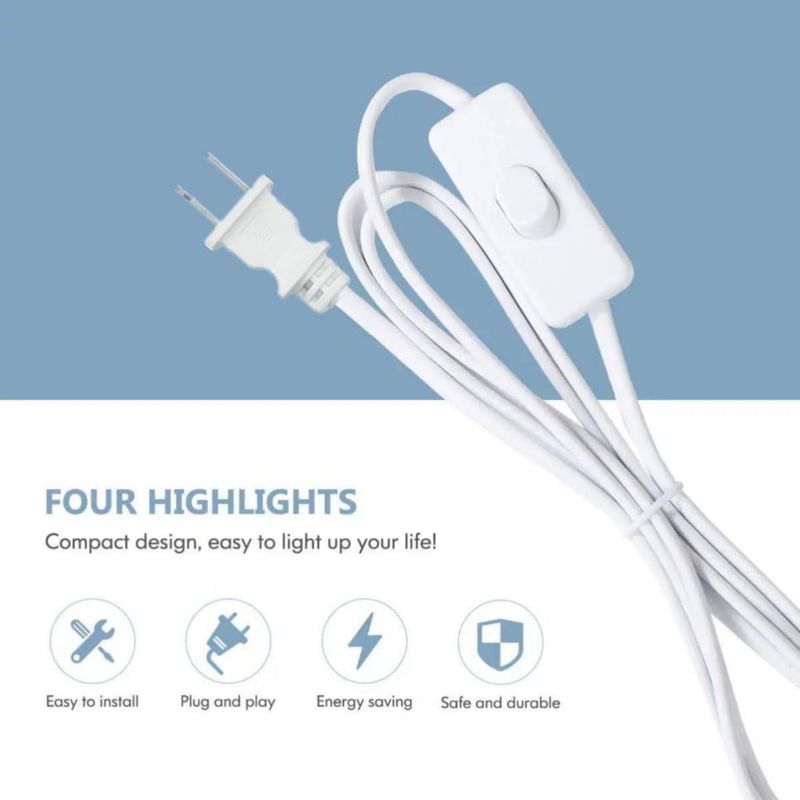 Cable de Luz Colgante Wuluretoos 5 m E26/E27 con Interruptor de Encendido/Apagado
