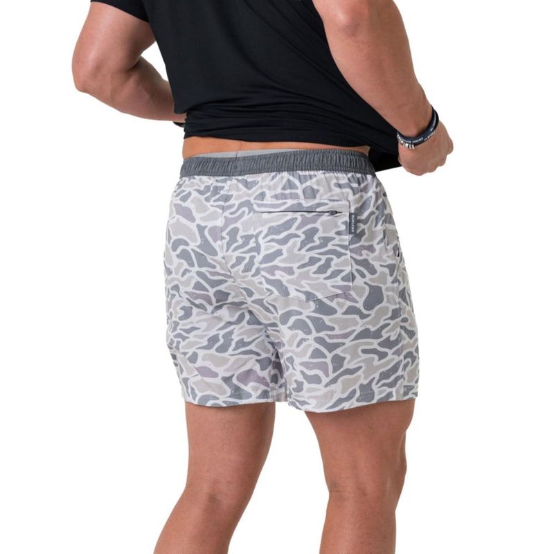 Shorts Burlebo Blanco Camo Deportivo de Alto Rendimiento