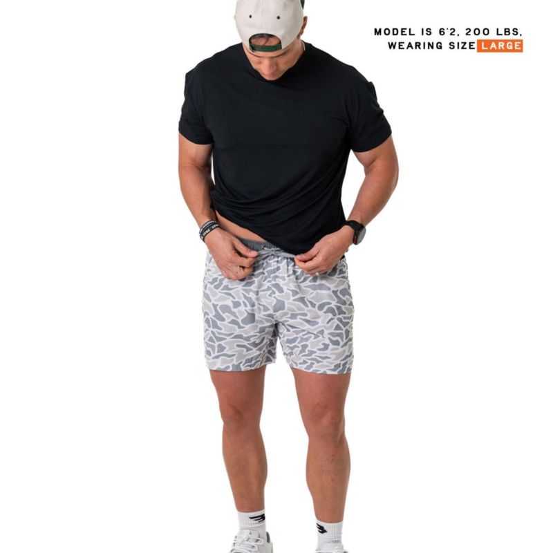 Shorts Burlebo Blanco Camo Deportivo de Alto Rendimiento