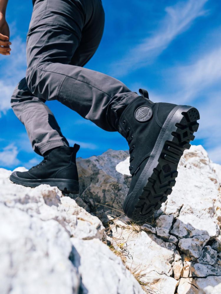 Botas Palladium Pampa Hi de Lona Vegana Negro 8 M