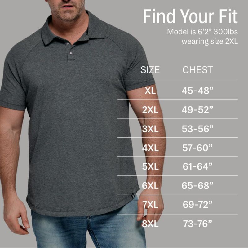 Camisas Polo STRONGSIZE 4XL Pack de 3 Negro/Azul Marino/Carbón