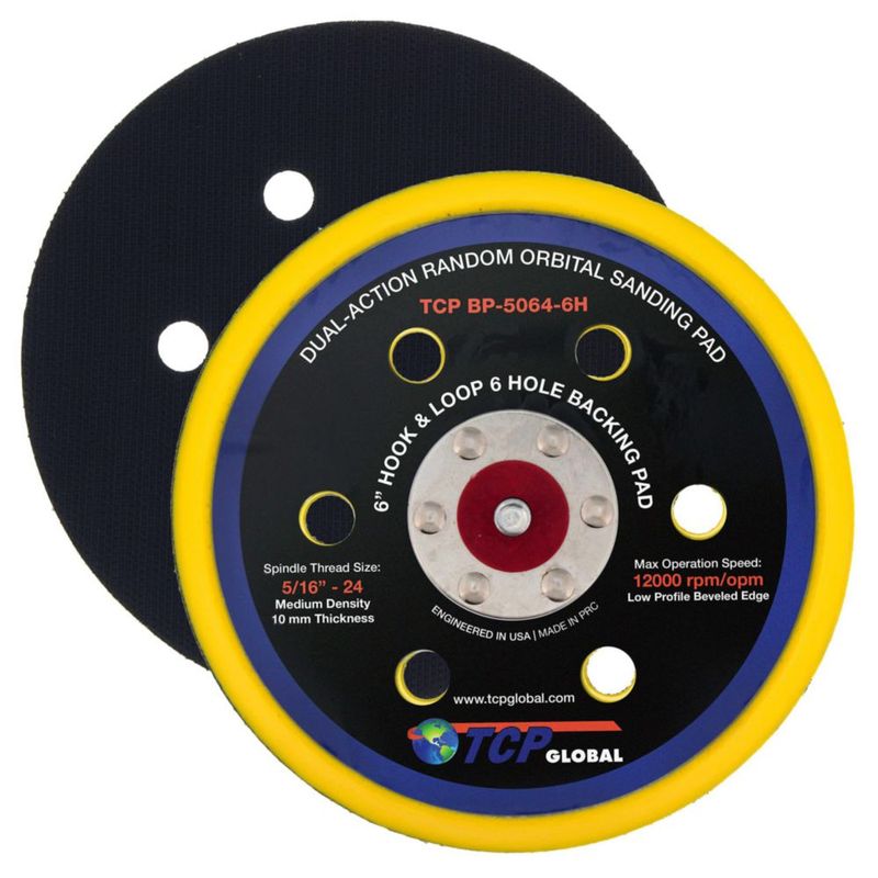 Almohadilla para lijadora TCP Global 15 cm 6 agujeros 5/16"‑24