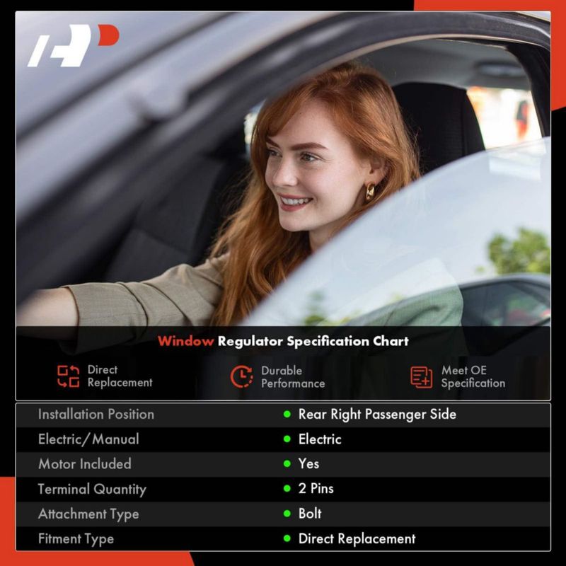 Regulador de Ventana A-Premium Lado Trasero Derecho 2 Pines