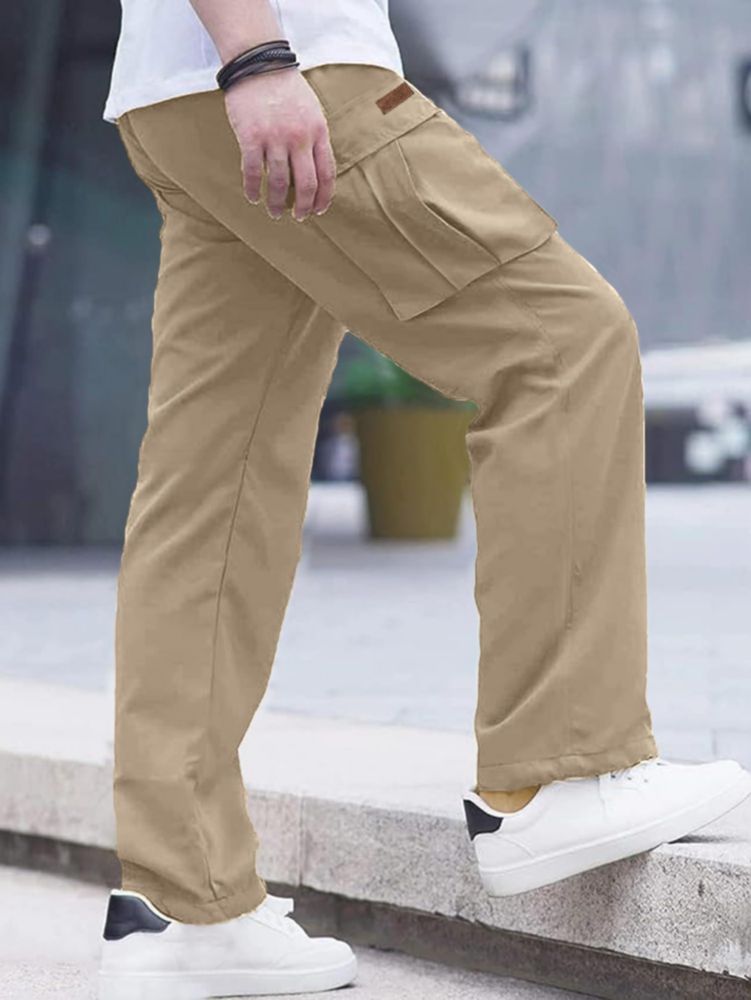 Pantalones Cargo Comdecevis XL (38) Caqui Oscuro Poliéster
