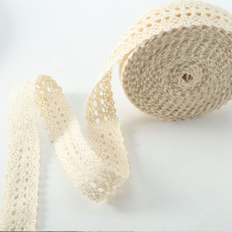 Cinta de encaje HERZWILD 20 m Beige de algodón estilo vintage