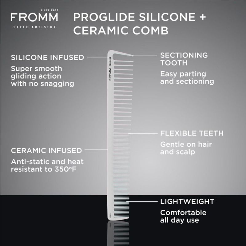 Peine de Pelo Fromm ProGlide 20 cm de Silicona y Cerámica