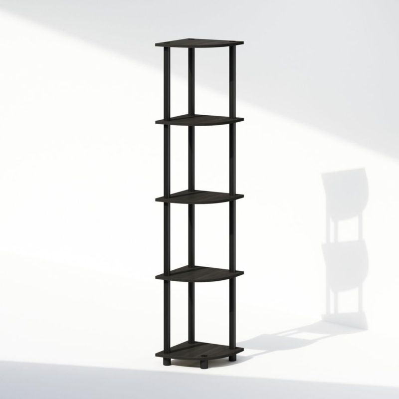 Estantería Furinno de 5 niveles 29 × 29 × 147 cm Espresso para esquina