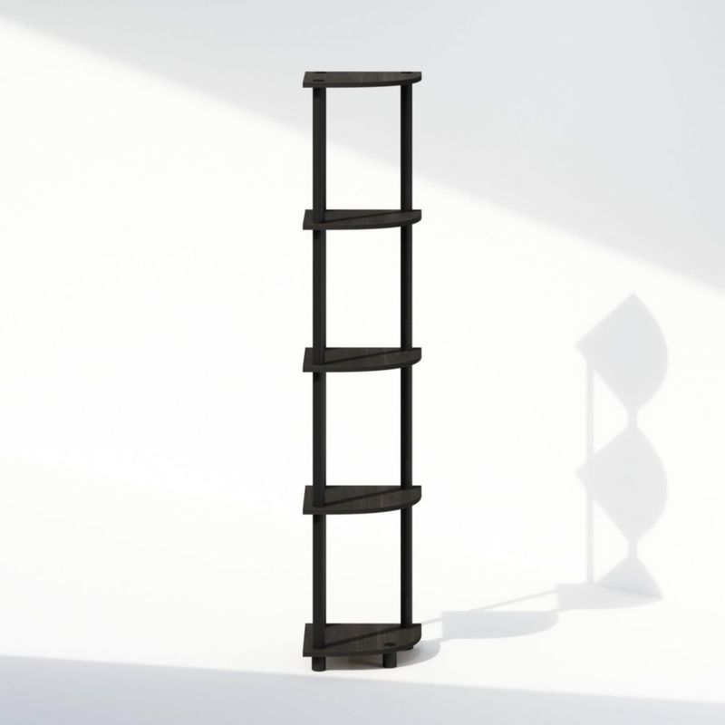 Estantería Furinno de 5 niveles 29 × 29 × 147 cm Espresso para esquina