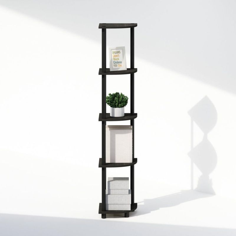 Estantería Furinno de 5 niveles 29 × 29 × 147 cm Espresso para esquina