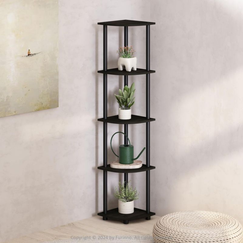 Estantería Furinno de 5 niveles 29 × 29 × 147 cm Espresso para esquina