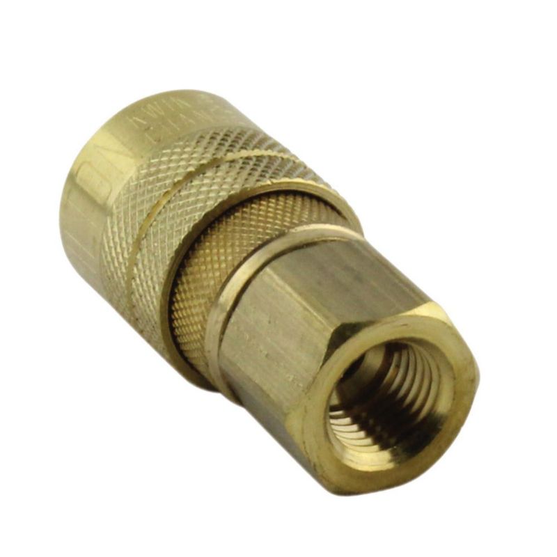 Acoplador Milton 1/4" NPT hembra de latón (paquete de 10)