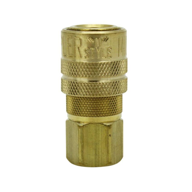 Acoplador Milton 1/4" NPT hembra de latón (paquete de 10)