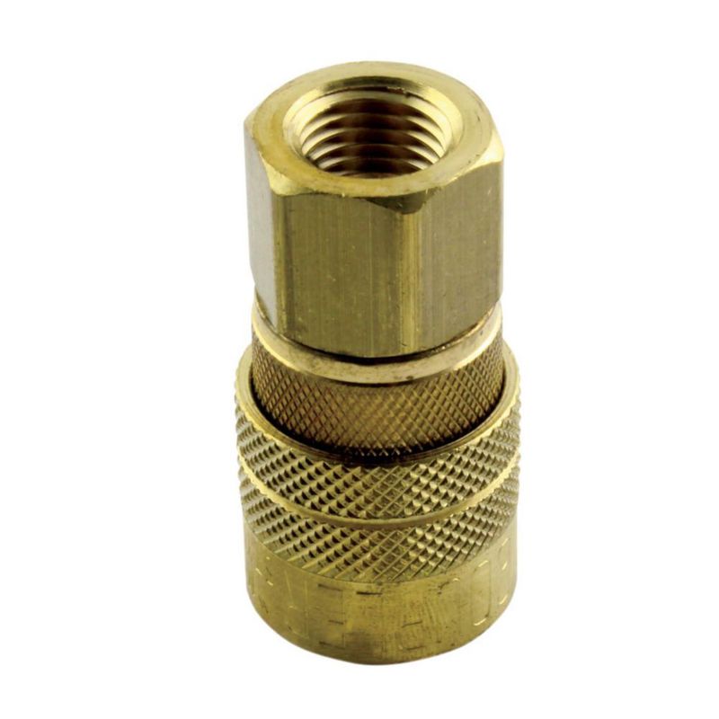 Acoplador Milton 1/4" NPT hembra de latón (paquete de 10)