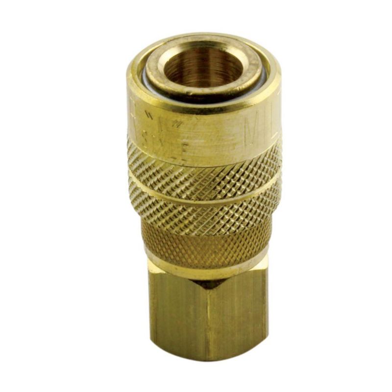 Acoplador Milton 1/4" NPT hembra de latón (paquete de 10)