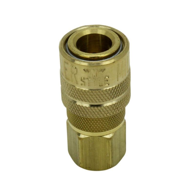 Acoplador Milton 1/4" NPT hembra de latón (paquete de 10)