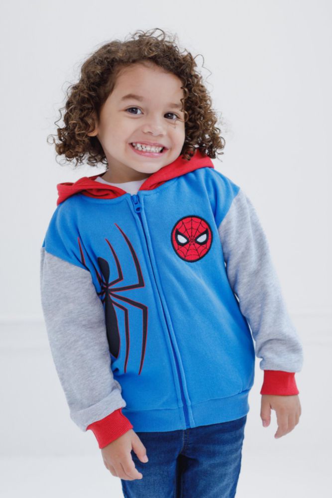 Sudadera con capucha de forro polar Marvel Spider-Man 4T azul/roja (cosplay)